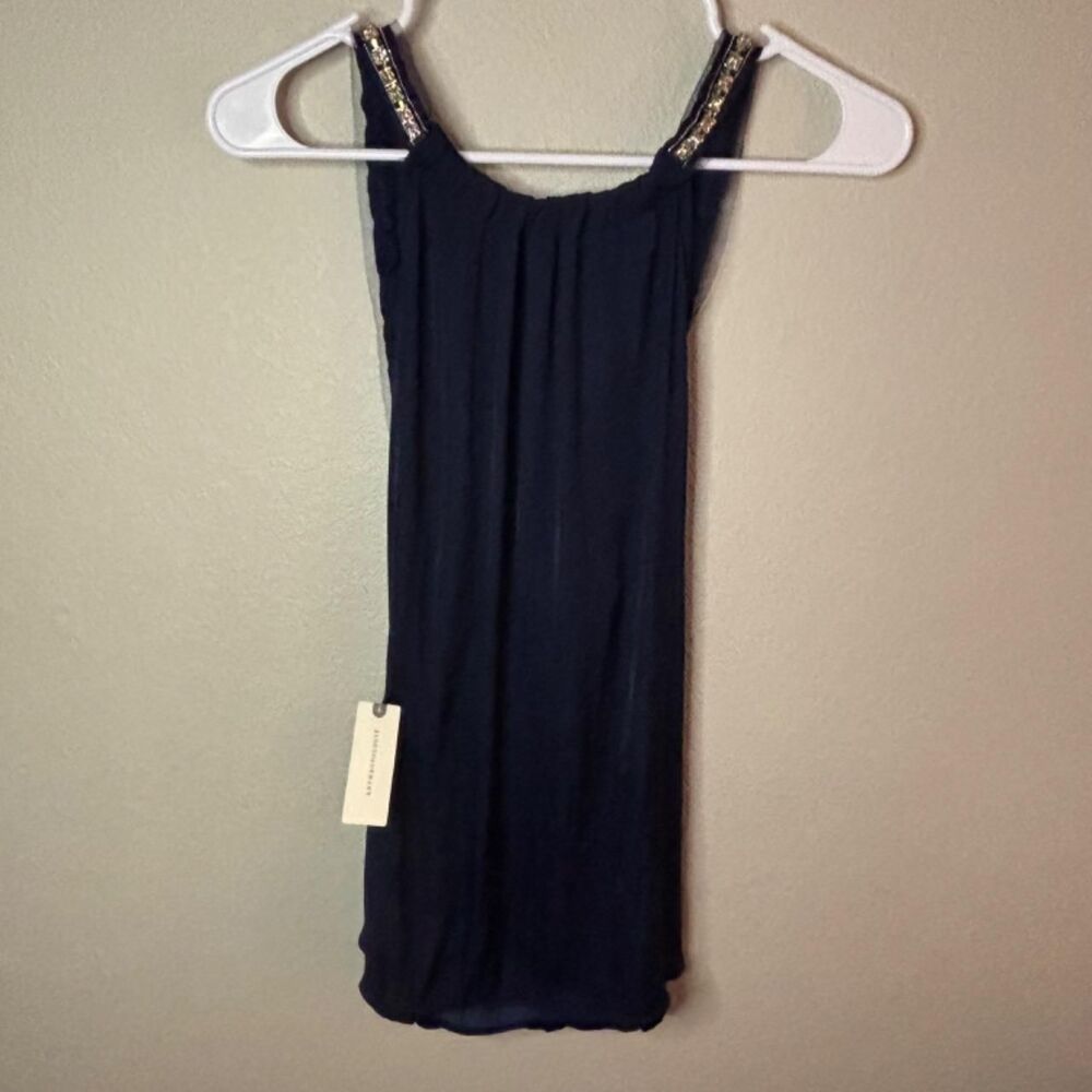 NWT Anthropologie Blue Halter Rhinestone Tank
